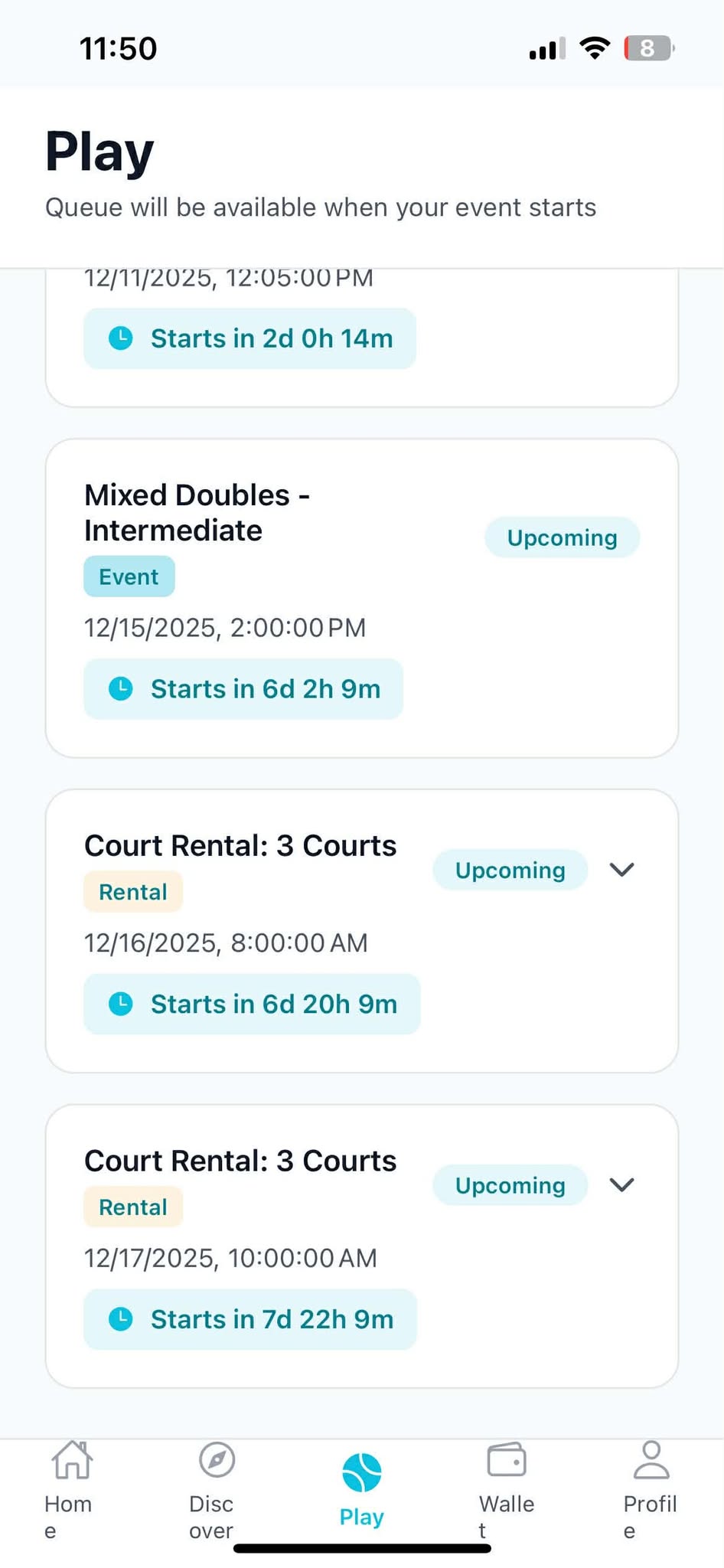 Court Booking Status